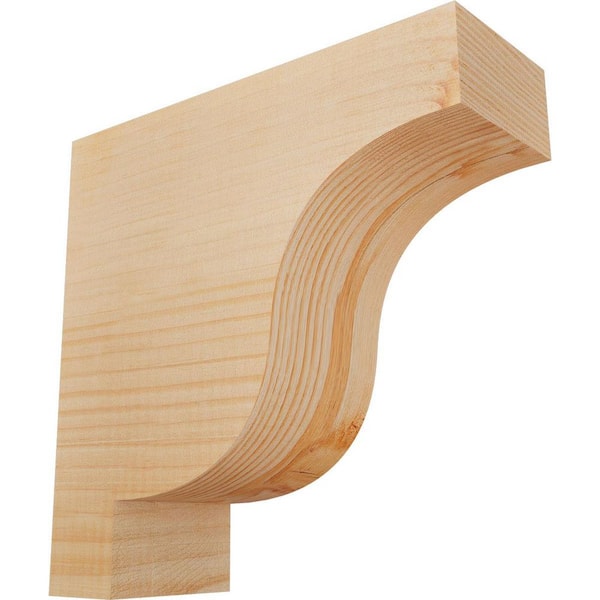 Ekena Millwork 3-1/2 in. x 10 in. x 10 in. Douglas Fir Newport Smooth Corbel