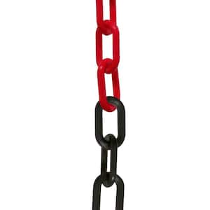 2 in. x 100 ft. Heavy-Duty Plastic Chain in Bi-Color Black/Red