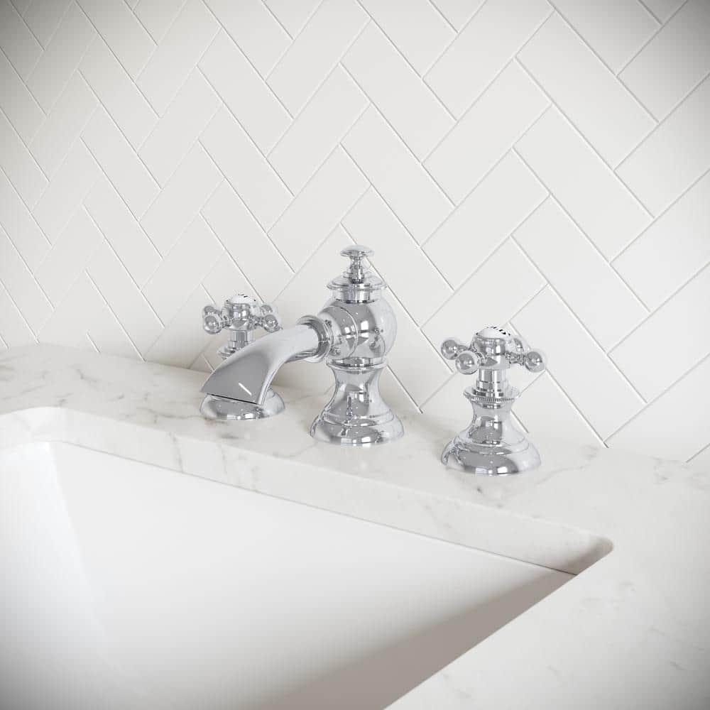 Elegant Classic Chrome Widespread Bathroom Faucet with Pop-Up Drain