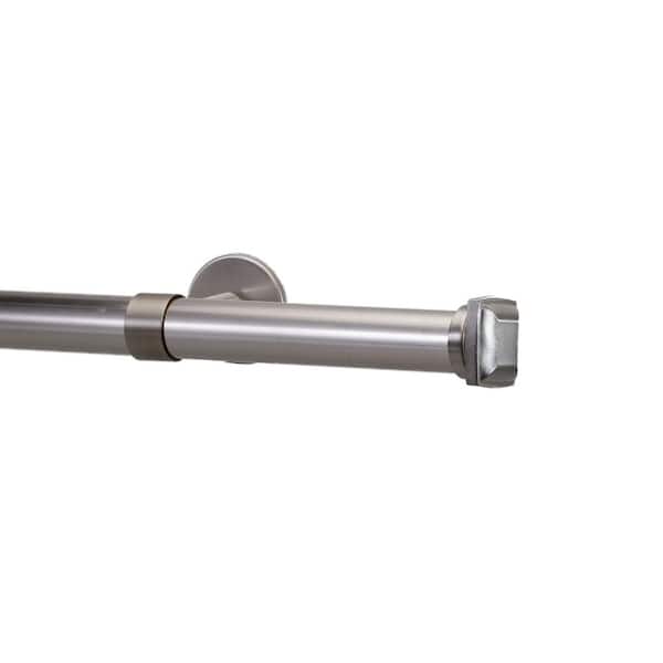 Art Decor Metro 84 in. Square Non-Telescoping Single Window Curtain Rod Set in Stainless