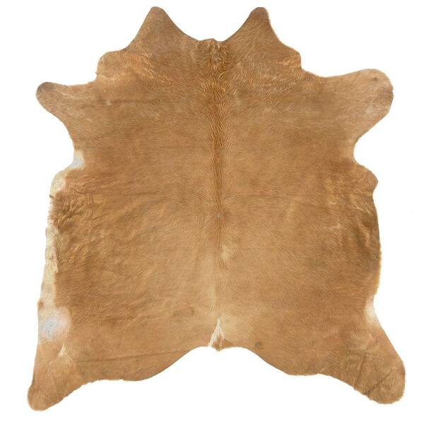 Linon Home Decor Cowhide Beige 7 ft. x 7 ft. Indoor Area Rug