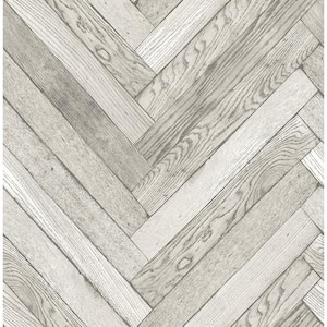 Altadena Light Grey Diagonal Wood Strippable Wallpaper (Covers 56.4 sq. ft.)