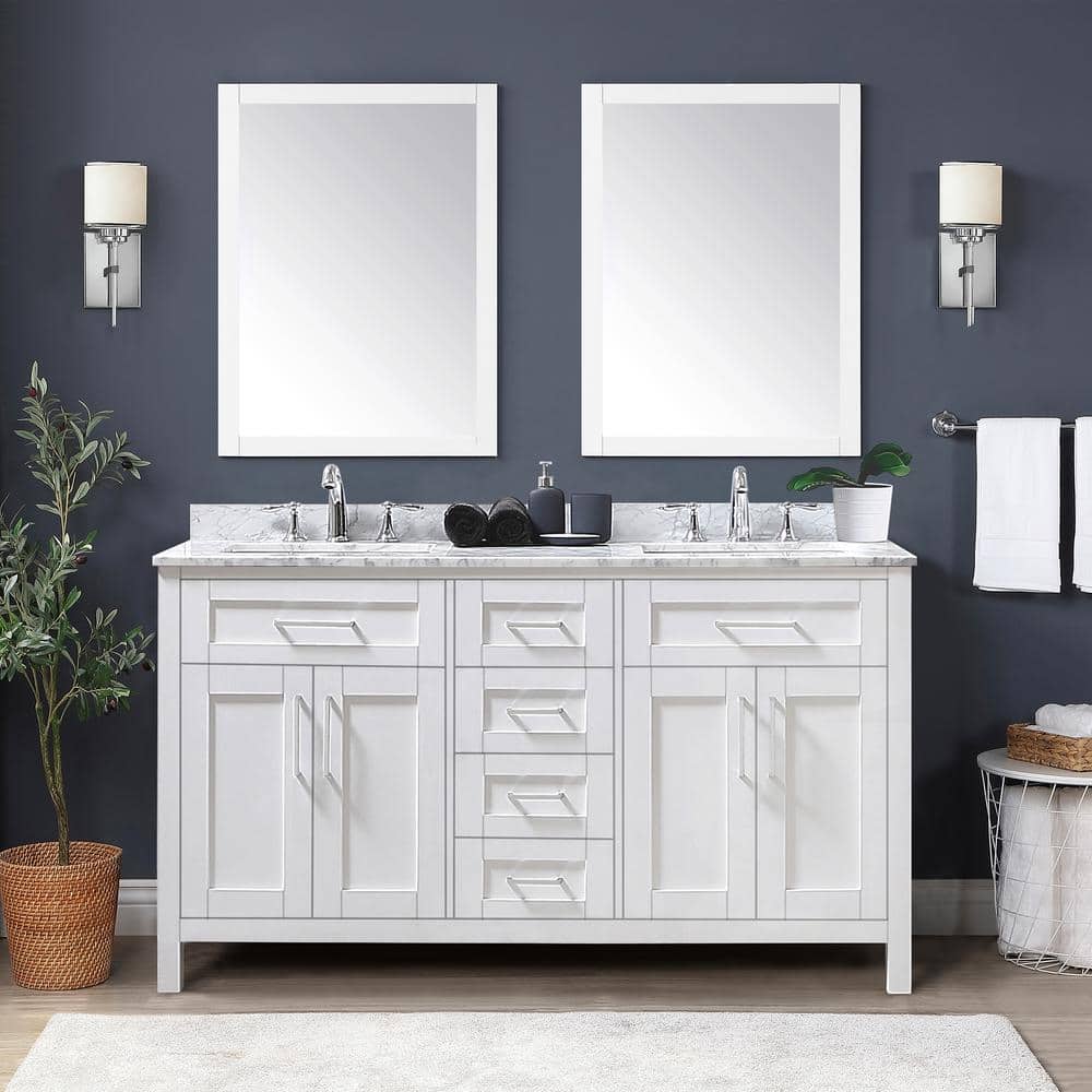 OVE Decors Wexford 60 in. W x 21 in. D x 34 in. H Double Sink Bath ...