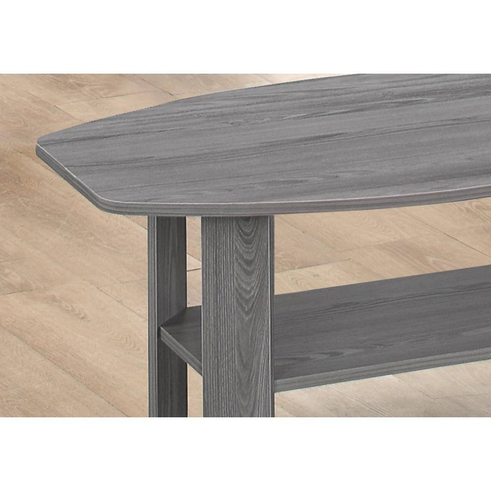 Gray Composite 3-Piece Modern Coffee and End Table Set