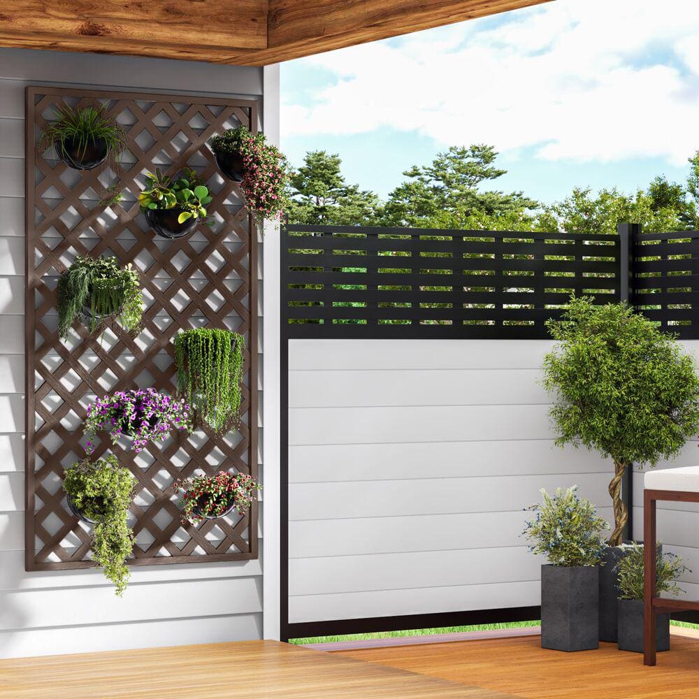 Espresso Classic Diamond Vinyl Lattice Panel 4 ft. x 8 ft.