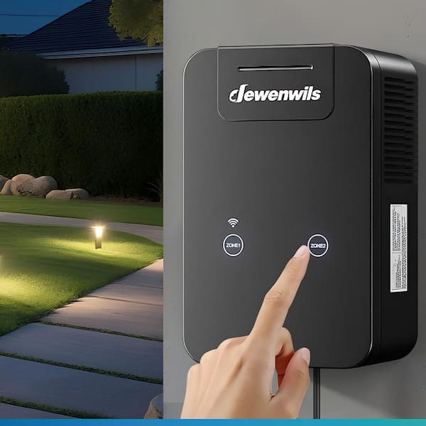 200 Watts WiFi Plastic Low Voltage Landscape Lighting Transformer, with 2-Zones for Patio, Pathway, Garden Lights