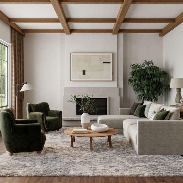 Dreamy Shag Charcoal Grey 8 ft. x 10 ft. Abstract Contemporary Area Rug