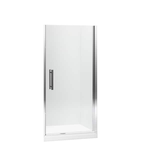 STERLING Finesse Peak 39 in. x 67 in. Frameless Pivot Shower Door in Silver