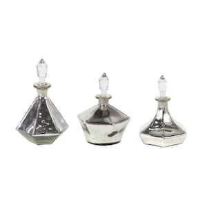 Silver Glass Decorative Jars (Set of 3)