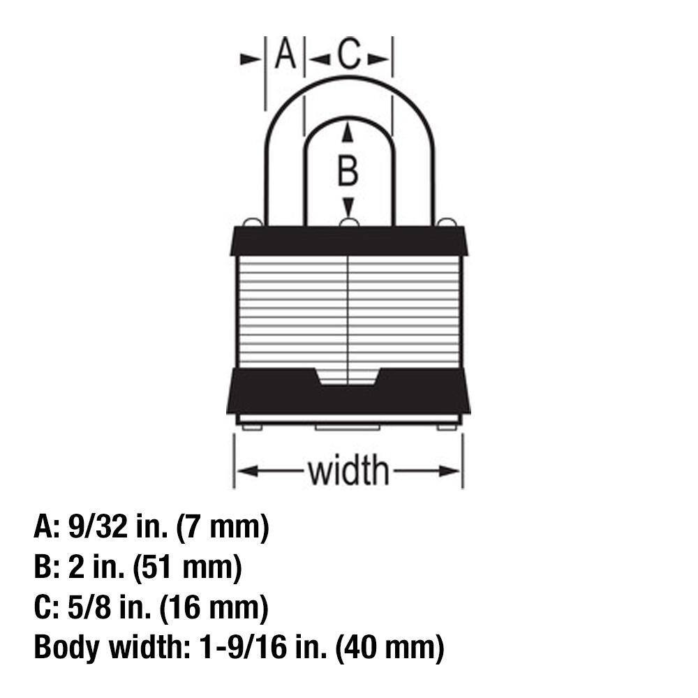Master Lock 2'' Long Shackle Laminated Steel Padlock