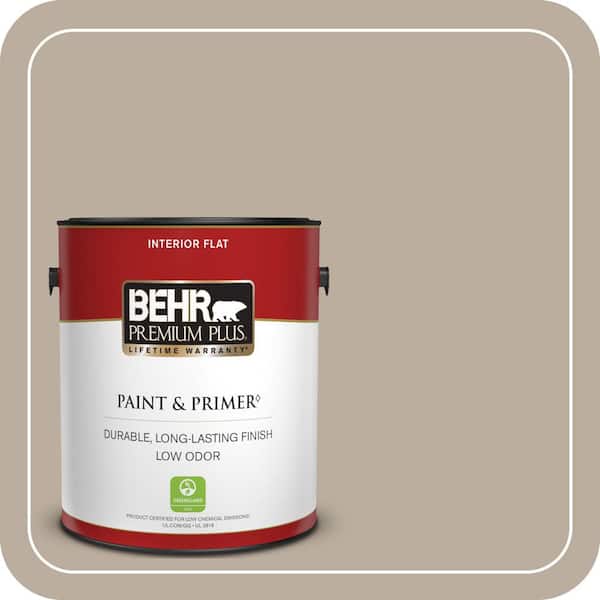 BEHR PREMIUM PLUS 1 gal. Home Decorators Collection #HDC-NT-20G Montauk Sands Flat Low Odor Interior Paint & Primer