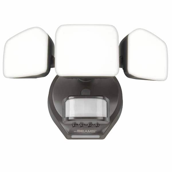 Mr Beams 4100 Lumens 180-Degree Bronze Motion Activated Outdoor Integrated LED Security Floodlight with Cascading Wall Wash