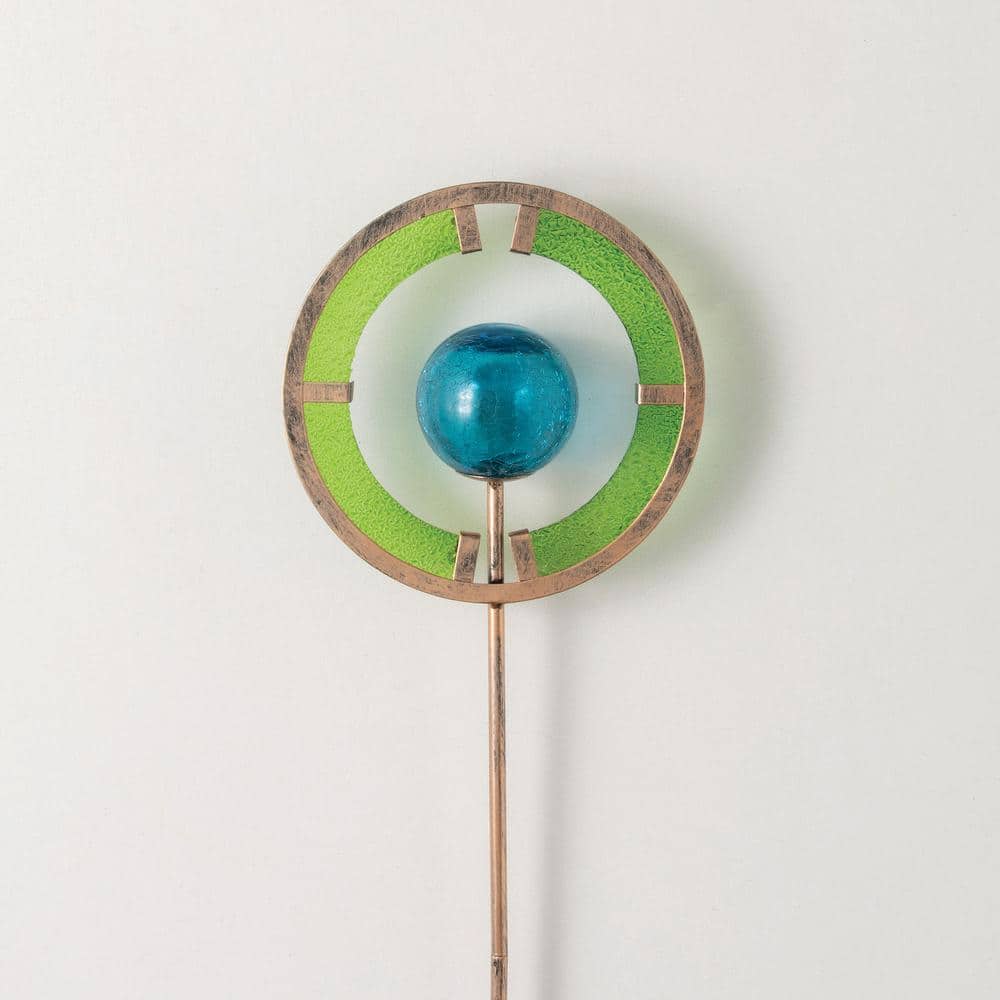30" Blue and Green Reflective Metal Garden Stake