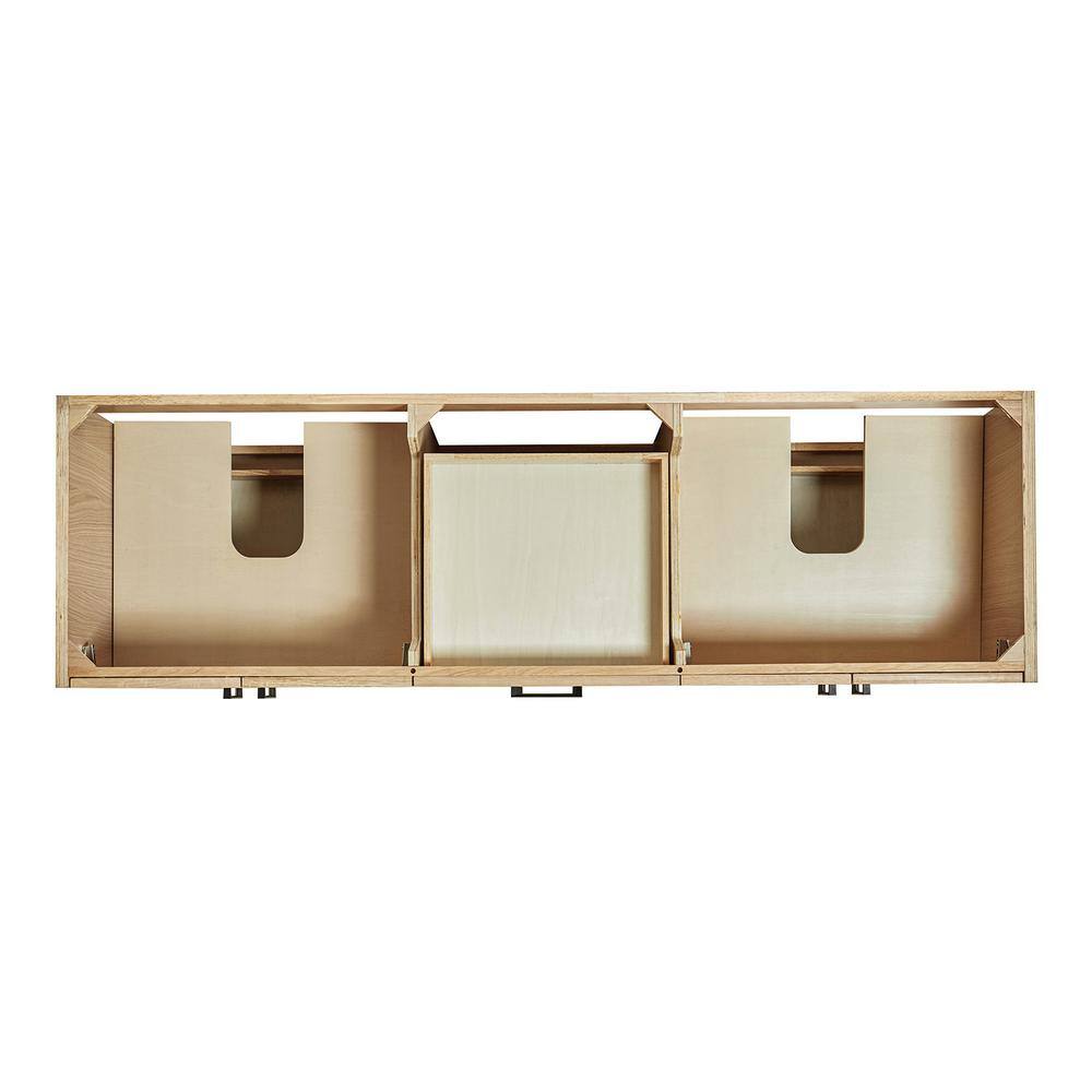 Kelly 73" White Oak Double Sink Vanity with Marble Top