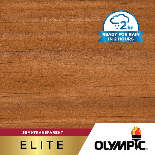 Olympic Elite 5 gal. ST-2023 Rustic Cedar Semi-Transparent Exterior Stain and Sealer in One Low VOC