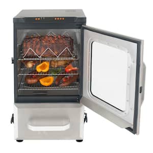30 in. Digital Electric Smoker in Stainless Steel with Premium Vertical Smoker Cover