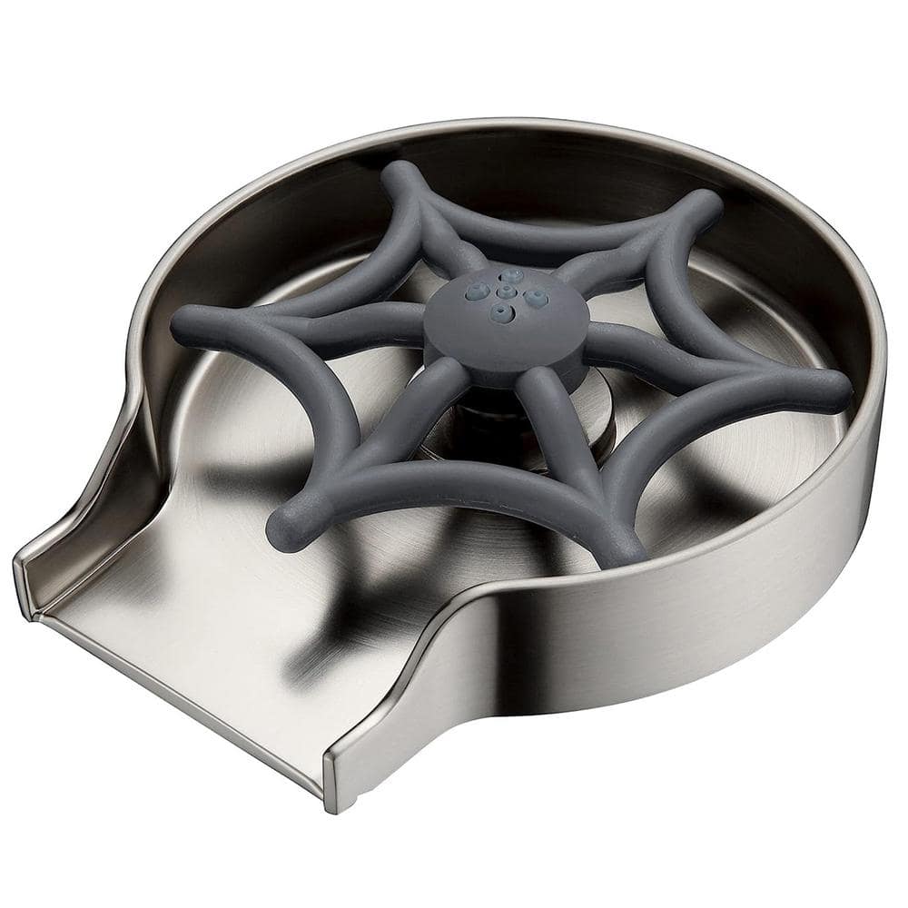 Brushed Nickel Kitchen Sink Glass Rinser with Zinc Alloy Tray