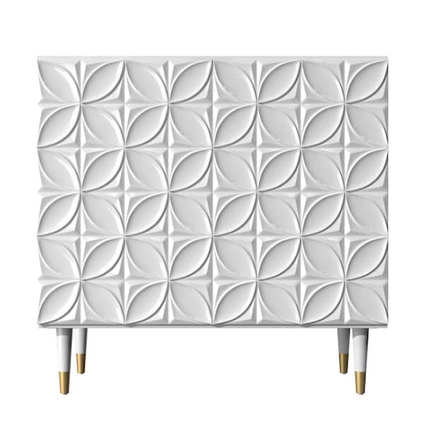 Boyel Living 31 in. H 2 Door White Locker Accent Storage Cabinet with Solid Rubber Feet
