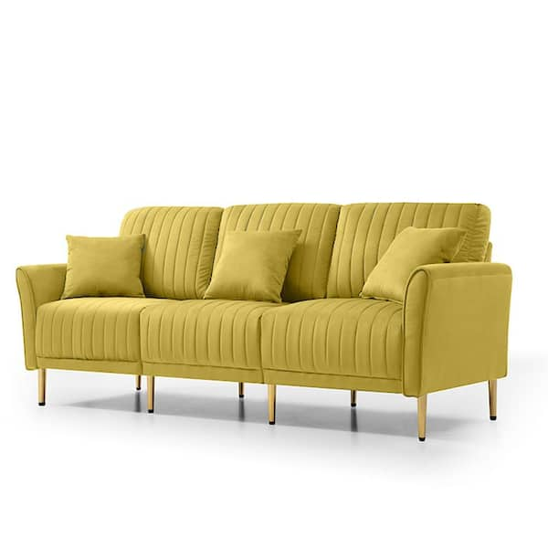 3 seater yellow sofa