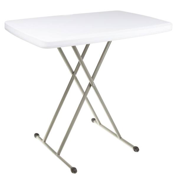 Lavish Home 30 in. White Plastic Folding High Top Table MO21006 The Home Depot