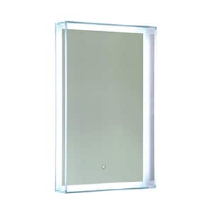 31 in. W x 20 in. H Frameless Rectangular LED Light Bathroom Vanity Mirror in Clear