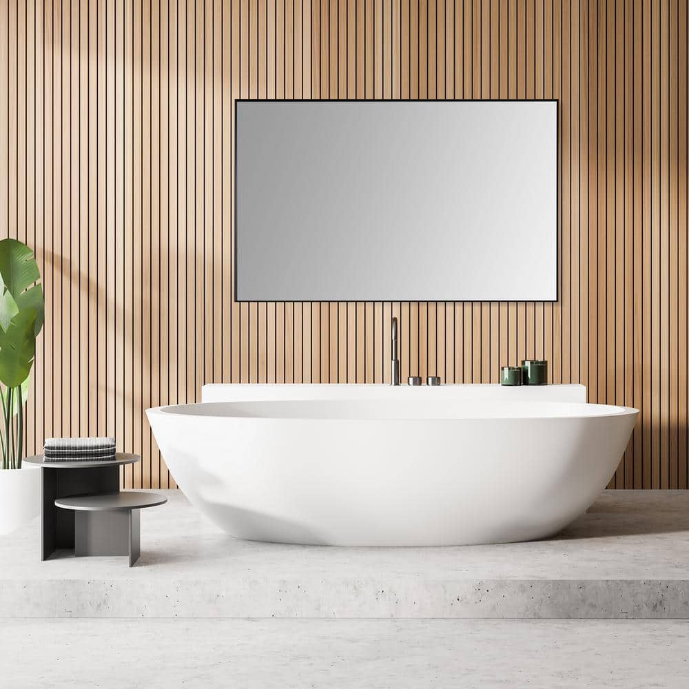 Elegant 48" Silver and Gold Aluminum Bathroom Vanity Mirror