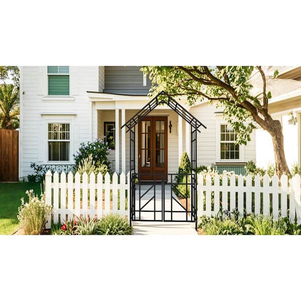 Oyezvary 97.24 in. x 44.88 in. Metal Garden Arch Arbor with Gate