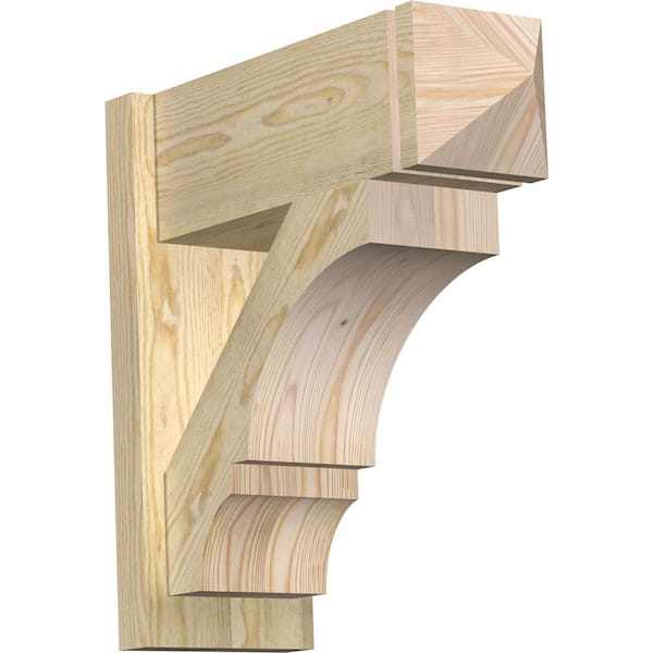 Ekena Millwork 8 in. x 22 in. x 22 in. Balboa Arts and Crafts Rough Sawn Douglas Fir Outlooker