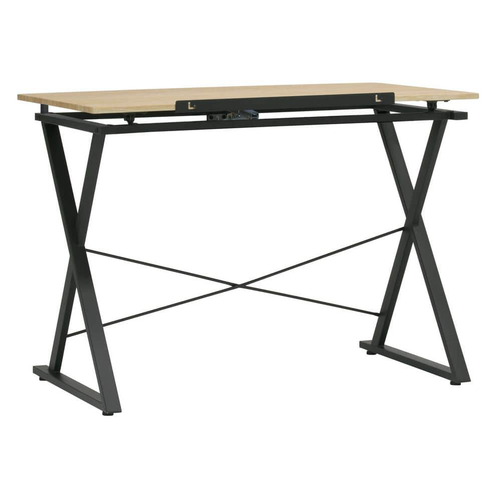Ashwood and Charcoal Adjustable Drawing Table with Steel Frame