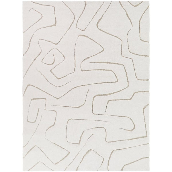Tanya Beige 7 ft. 10 in. x 10 ft. Abstract Squiggles Area Rug