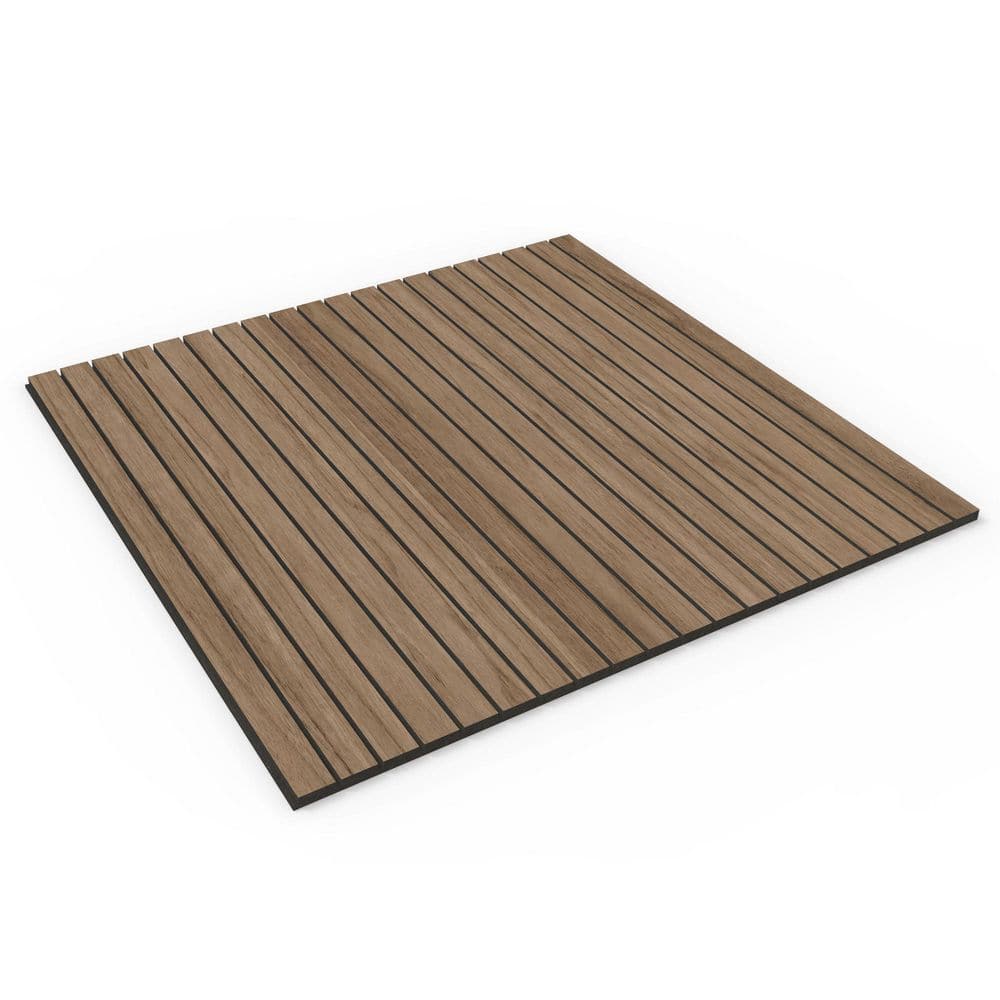 sunwings 2/5 in. x 1.96 ft. x 1.96 ft. Walnut Wood Slat Acoustic