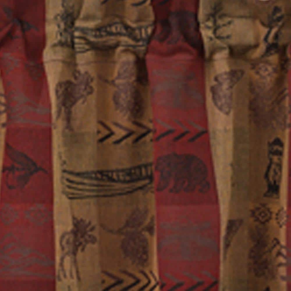High Country Brown and Red Rustic Valance 14''L
