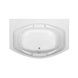 Jessica 72 in. x 48 in. Rectangular Soaking Bathtub with Center Drain in  White