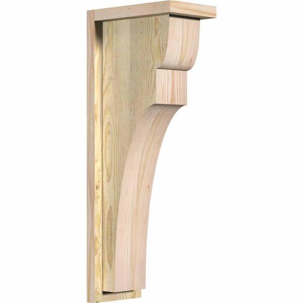 Ekena Millwork 6 in. x 10 in. x 26 in. Douglas Fir Yorktown Rough Sawn Corbel with Backplate