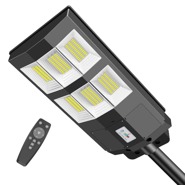 JAZAVA 600-Watt Equivalent 60000 Lumens 240-Degree Black Motion Sensing Dusk to Dawn Integrated LED Parking Lot Area Light