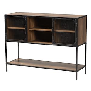 Cardea Walnut Brown and Black Particle Board Top 47.2 in. Sideboard