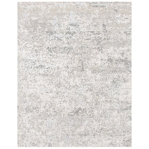 Tiffany 10 ft. x 14 ft. Silver Abstract Area Rug