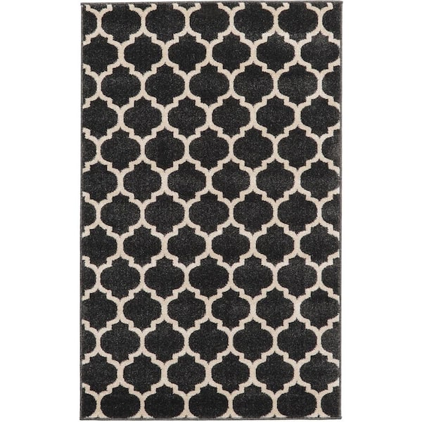 Trellis Philadelphia Black/Beige 3' 3 x 5' 3 Area Rug