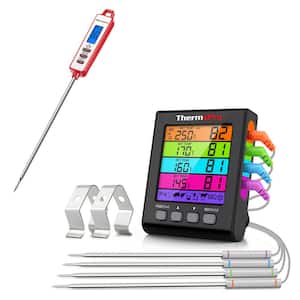 4-Probe Leave-in Meat Digital Thermometer with Temp Alarm - Digital Instant Read Thermometer Companion