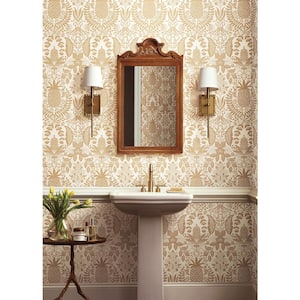 Pineapple Damask Gold Metallic Non-Pasted Wallpaper