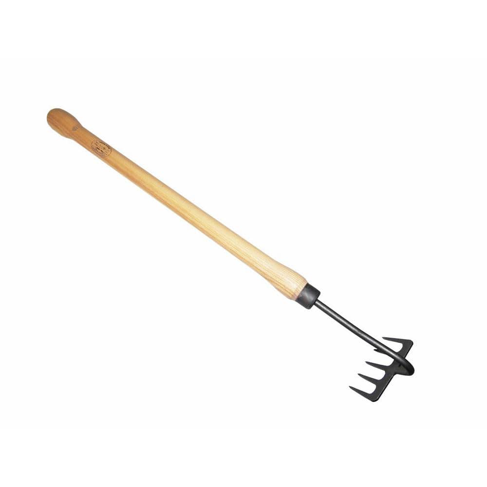 DeWit 22 in. L Handle 24 in. L Drop Grip 5-Tine Hand Rake- Cultivator  31-8736 - The Home Depot