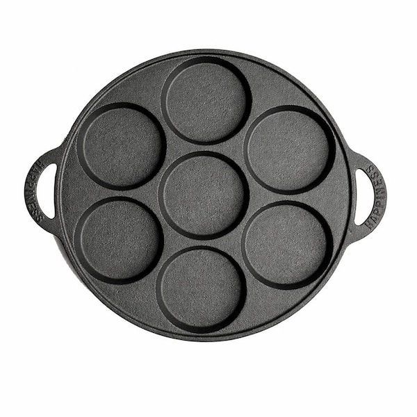 Pre-Seasoned Cast Iron 7-Piece Black Baking Pan Nonstick Even-Heat Muffin Scone Cake Set Oven Stove Campfire