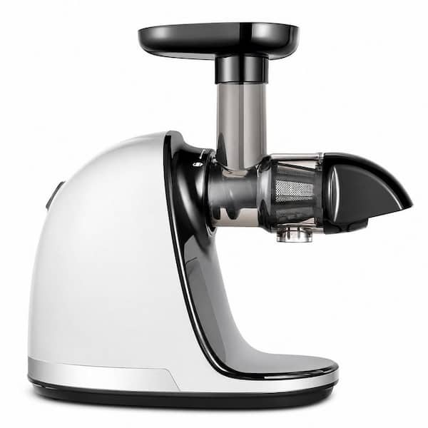 White Cold Press Juicer Machine, Slow Masticating Juicer with Reverse Function and Brush