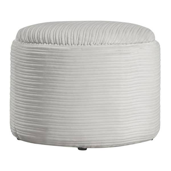 OSP Home Furnishings Brayfield Polyester Storage Ottoman in Taupe Cord Fabric
