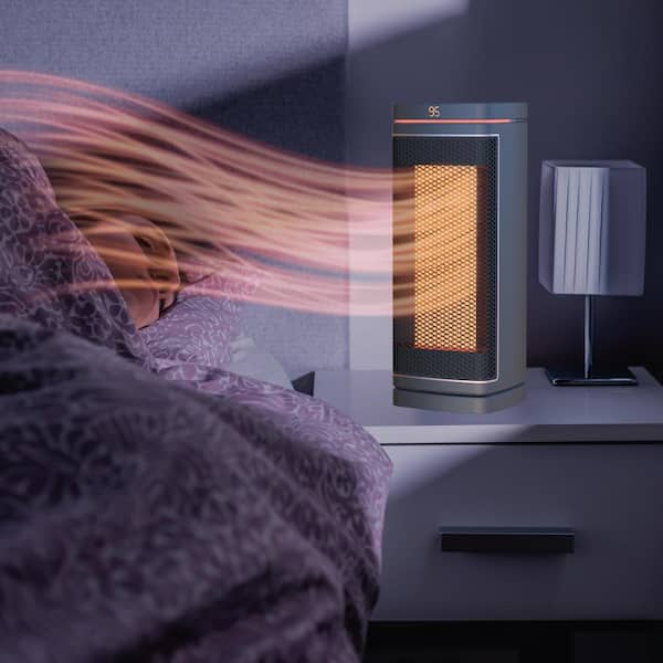 HANDY HEATER Copper Core Tower 1500-Watt, 15 in. Electric Oscillating Ceramic Space Heater Thermostat Controlled