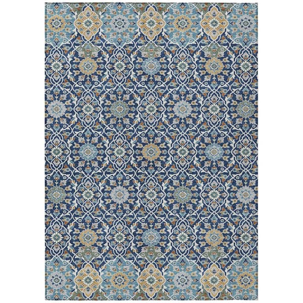 Addison Rugs Chantille Machine Washable Indoor/Outdoor Abstract ACN2199 Navy 5 ft. x 7 ft. 6 in. Area Rug