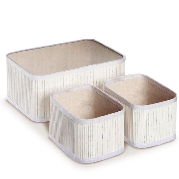 Simplify Bamboo Lid & Mirror Clear 5 Compartment Organizer