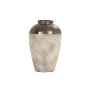 Distressed Bronze and Taupe Vase Small