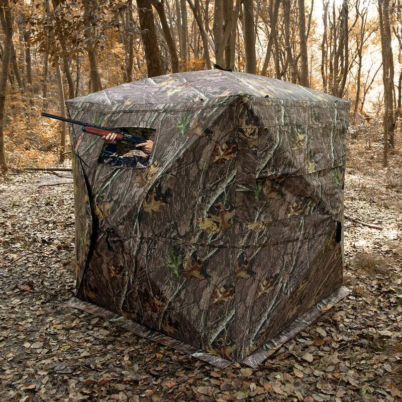 Hunting Blind, 270-Degree See Through Ground Blind, 1-2 Person Pop Up Deer Blind for Hunting with Carrying Bag, Portable