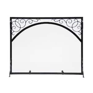 38 in. L Graphite 1-Panel Sterling Flat Fireplace Screen